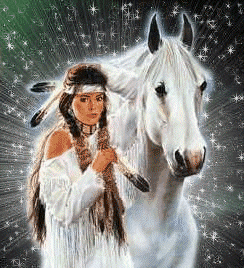 +native+indian+aquaw+with+horse++ clipart