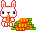 +animal+pet+rabbit+with+a+pile+of+carrots++ clipart