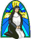 +religion+religious+nun+and+stained+glass+window++ clipart