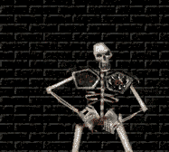 +scary+bones+skeleton+and+a+wall++ clipart