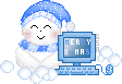+snow+winter+fall+snowmanand+computer++ clipart
