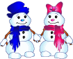 +snow+winter+season+fall+snowman+and+snow+lady+holding+hands++ clipart