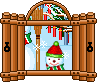 +snow+winter+season+fall+snowman+window++ clipart