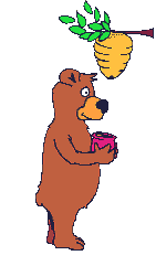 +animal+bear+bee+hive+honey+ clipart