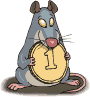 +animal+rat+eating+number+1+ clipart