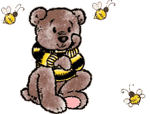 +bee+flying+insect+bug+bear+and+honey+bee++ clipart