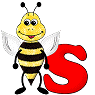 +bee+flying+insect+letter+s+bug+ clipart