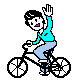 +bicycle+sport+waving+on+bicycle++ clipart