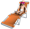 +child+infant+baby+on+sunbed+ clipart