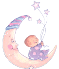 +child+infant+baby+swinging+on+moon+ clipart
