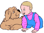 +child+infant+baby+with+dog++ clipart