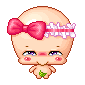 +child+infant+baby+with+pink+hair+ribbon++ clipart