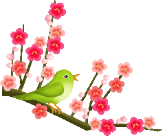 +bird+animal+green+bird+and+blossom+s+ clipart