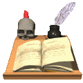 +book+skull+read+literature+ clipart