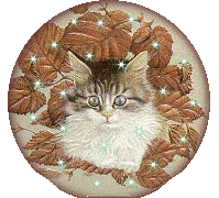 +animal+cat+and+leaves++ clipart