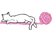 +animal+cat+with+pink+ball+of+wool++ clipart