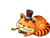 +animal+ginger+cat+with+pipe+and+hat++ clipart