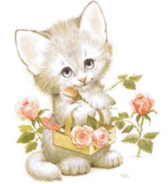 +animal+kitten+and+roses+ clipart