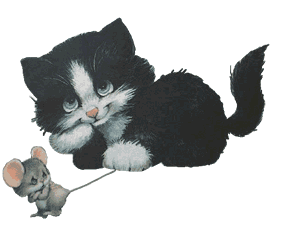 +animal+kitten+with+mouse++ clipart