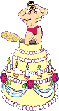 +food+sweet+Chef+popping+out+of+Cake++ clipart