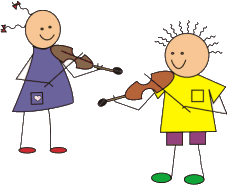 +children+boy+and+girl+playing+violin++ clipart