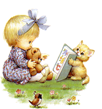 +children+little+girl+reading+to+her+teddy+bear+s+ clipart
