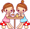 +children+two+friends+having+coffee+s+ clipart