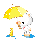 +weather+nature+bear+and+duck+in+the+rain++ clipart