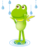 +weather+nature+frog+in+rain+ clipart