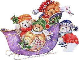 +xmas+holiday+religious+christmas+sleigh+with+teddy+bears++ clipart