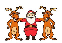 +xmas+holiday+religious+samta+and+reindeer+dancing++ clipart