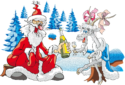 +xmas+holiday+religious+santa+and+a+reindeer+drinking++ clipart