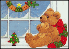 +xmas+holiday+religious+teddys+on+the+window+sill++ clipart