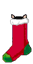 +xmas+holiday+religious+xmas+stocking+and+cat++ clipart