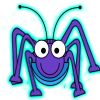 +bug+dancing+spider+animation+blue+red+ clipart