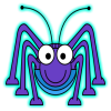 +bug+dancing+spider+animation+blue+red+ clipart