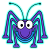 +bug+dancing+spider+animation+blue+red+ clipart