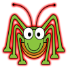 +bug+dancing+spider+animation+green+red+ clipart