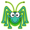 +bug+dancing+spider+animation+green+yellow+red+ clipart