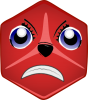 +sad+red+cube+face+ clipart