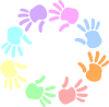 +colorful+circle+of+hands+ clipart