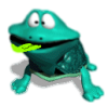 +frog+cyan+left+ clipart