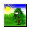 +landscape+tree+sun+grass+ clipart