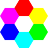 +rainbow+hexagons+ clipart
